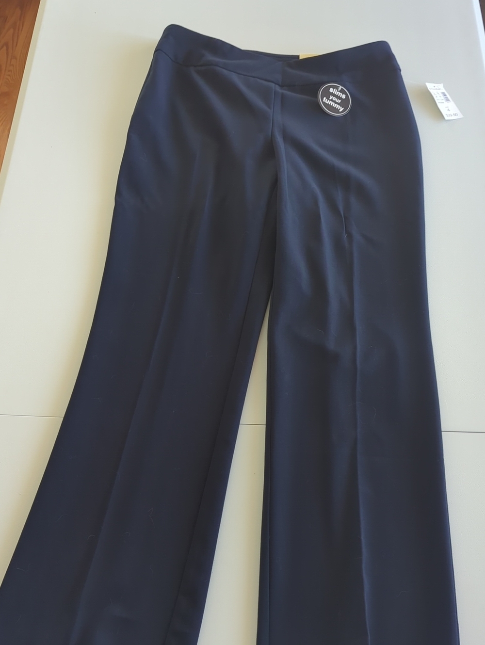 dressbarn Dark Navy Wide-Leg Trouser Pants